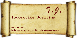 Todorovics Jusztina névjegykártya